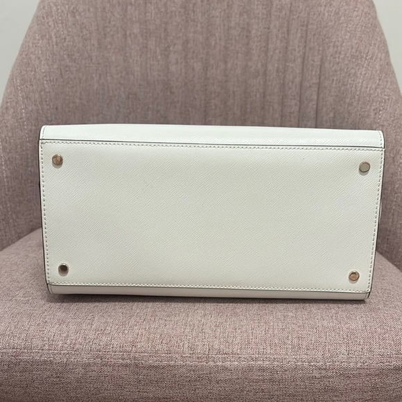 NWOT Kate Spade White Leather Satchel with Elegant Design - Picture 6 of 12
